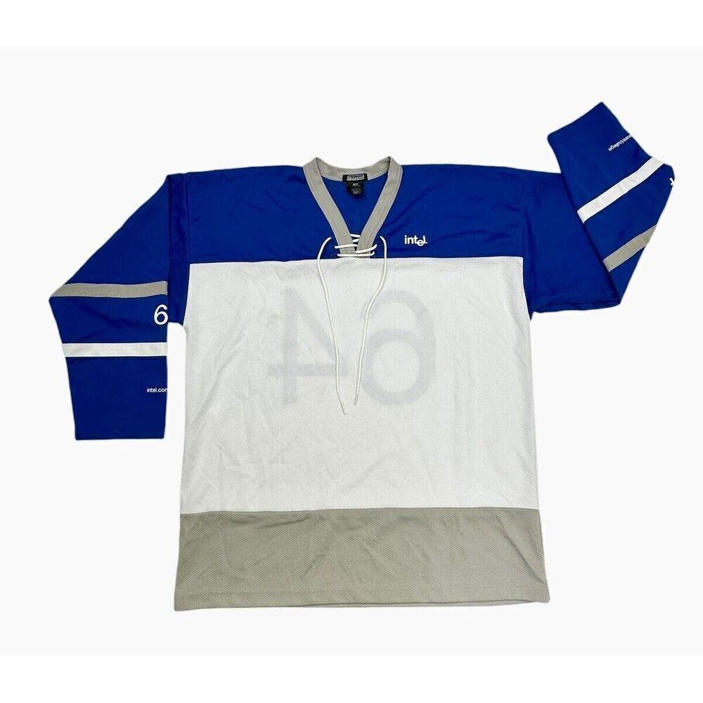 Bishop Intel Hockey Practice Jersey Blue, White, Gray Size Medium Number 64